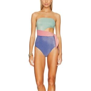 Zimmerman Cutout Lurex Bandeu Swimsuit